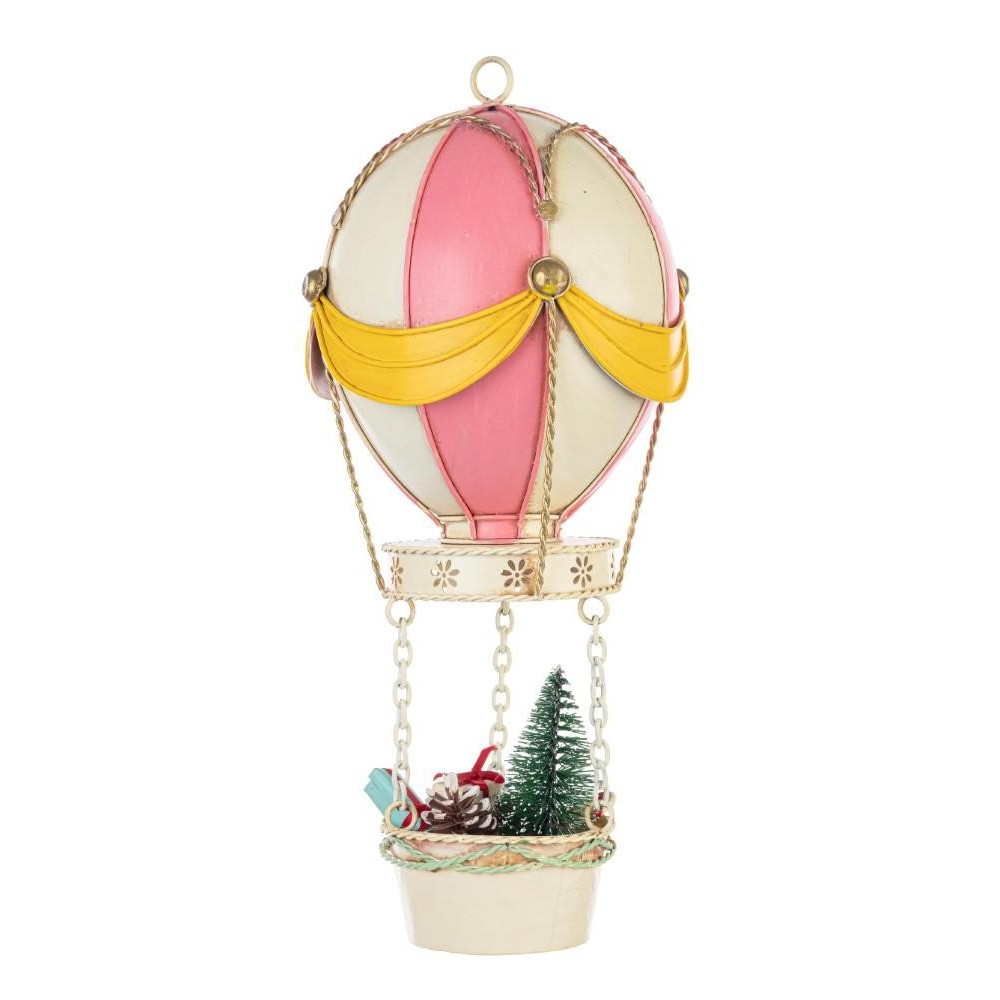 DECORAZIONE BABY MONGOLFIERA ROSA H.12.5